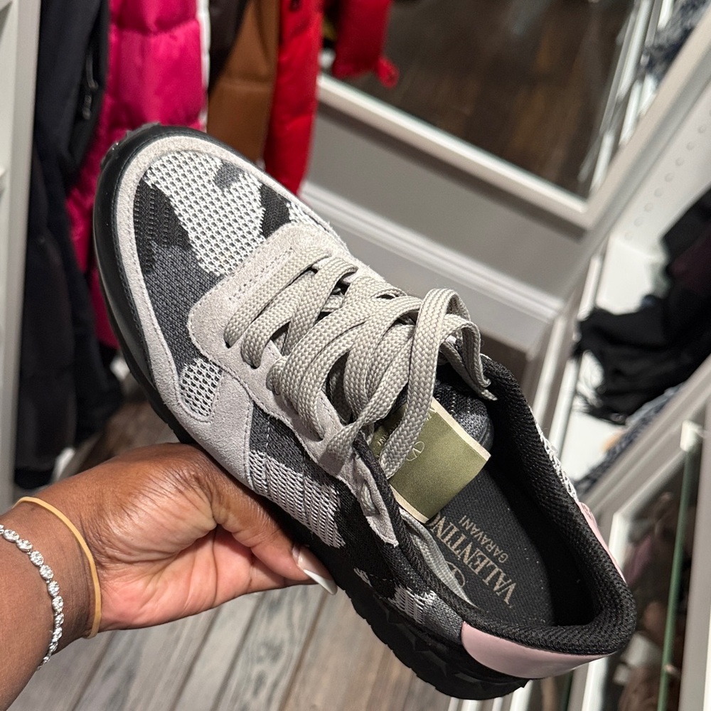 Valentino Garavani Women's Sneakers - Black, Gray, and Pink